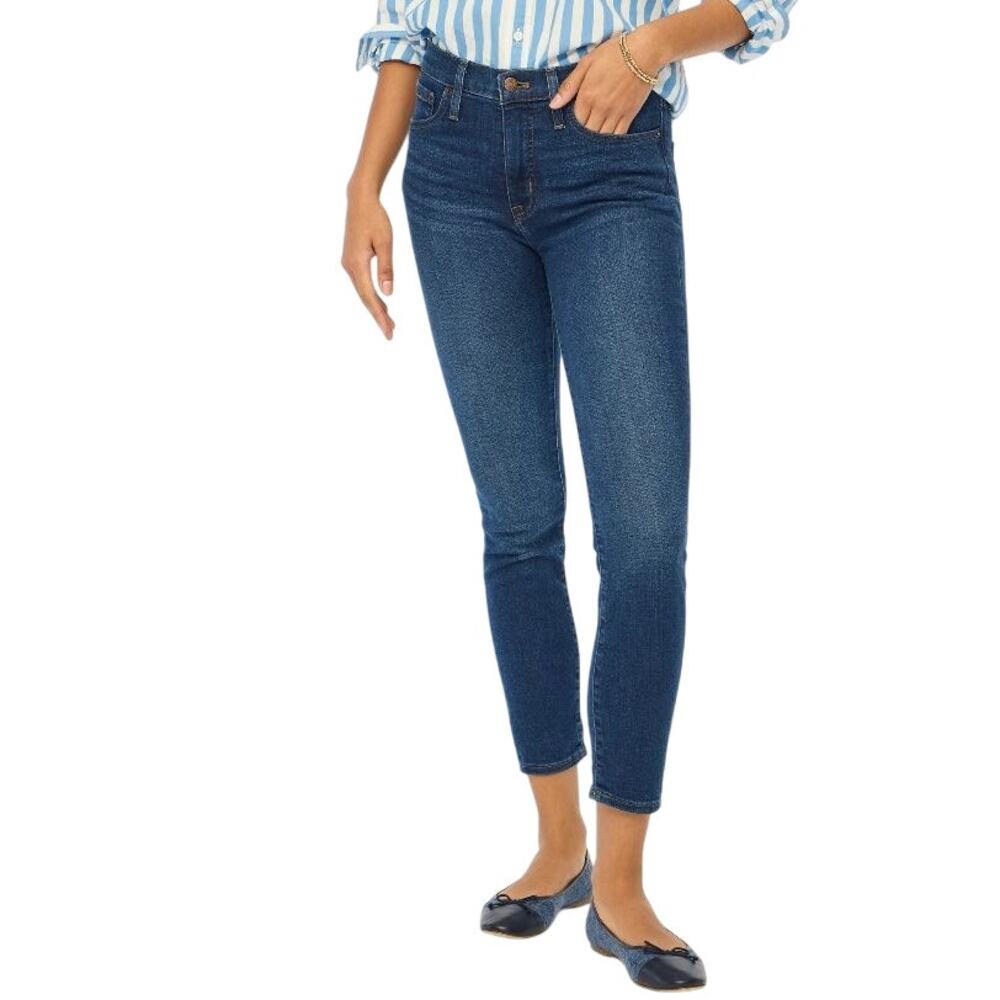 J. Crew‎  9" Mid Rise Skinny Blue Jeans 28/27 AK525 Signature Stretch